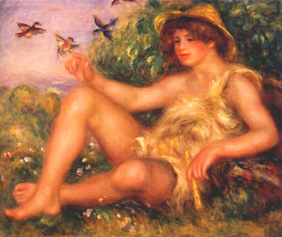 Young shepherd in repose (Alexander Thurneysson) - Pierre-Auguste Renoir painting on canvas
